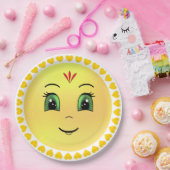 Modern Happy Sun Face Papieren Bordje (Feest)