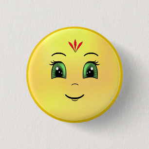 Modern Happy Sun Face Ronde Button 3,2 Cm