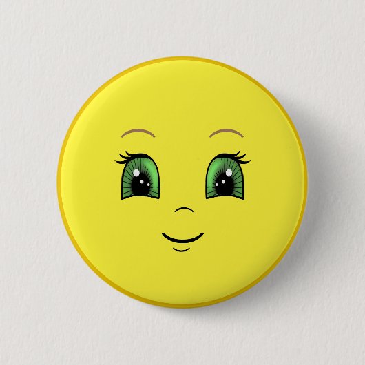 Modern Happy Sun Face Ronde Button 5,7 Cm (Voorkant)