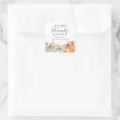 Modern Happy Thanksgiving Herfst Foliage Vierkante Sticker (Tas)
