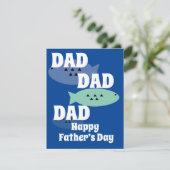 Modern Happy Vader Day Vist blauw (Staand voorkant)