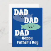 Modern Happy Vader Day Vist blauw (Voorkant / Achterkant)