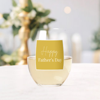 Modern Happy Vaderdag — Elegant script Wijnglas Zonder Voet