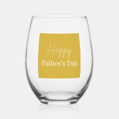 Modern Happy Vaderdag — Elegant script Wijnglas Zonder Voet (Voorkant)