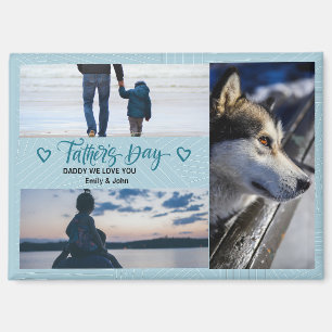 Modern Happy Vaderdag Photo Collage Custom Magneet