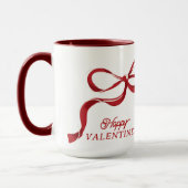 Modern Happy Valentijns Retro Red Bows Gift Mok (Links)