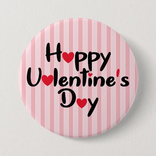 Modern Happy Valentine Day Ronde Button 7,6 Cm (Voorkant)