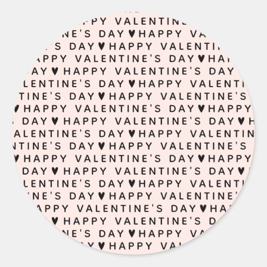 Modern Happy Valentines Day Ronde Sticker (Voorkant)