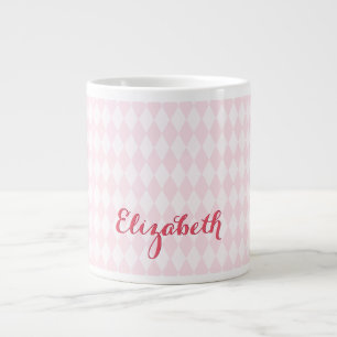 Modern Harlequin Elegant Chic Trendy Pink Groot Extra Grote Beker
