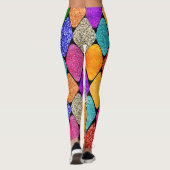 Modern Harlequin Pattern Sparkly Mardi Gras  Leggings (Achterkant)