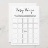 Modern Harlow Baby Shower Bingo Printable Game Kaart (Voorkant / Achterkant)