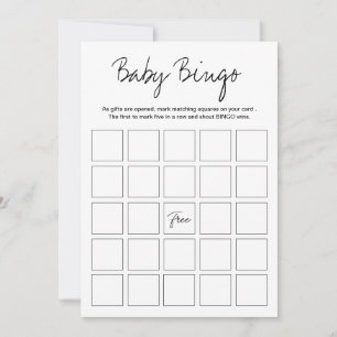 Modern Harlow Baby Shower Bingo Printbaar Spel Kaart