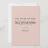 Modern hart drie foto Baby dank u kaart (Achterkant)