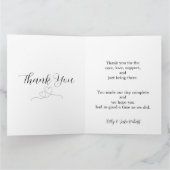 Modern hart foto bruiloft bedankkaart (Binnen)