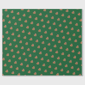 Modern hart groen patroon inpakpapier (Vlak)