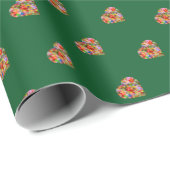 Modern hart groen patroon inpakpapier (Rol Hoek)