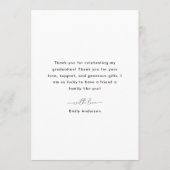 Modern hart kalligrafie Afstuderen Foto Bedankkaart (Achterkant)