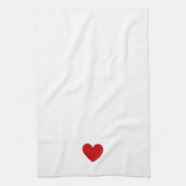 Modern Hart Rood Eenvoudige Liefde Chic Custom Wit Theedoek (Verticaal)