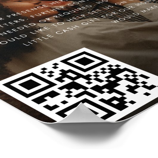 Modern Hart Script Foto Honeymoon Fonds Bruiloft Poster (Hoek)