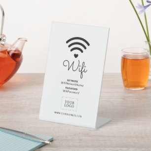 Modern Hart Zakelijk Wifi Wachtwoord Welkomstbord Reclamebord Met Voetstuk