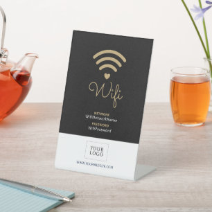 Modern Hart Zakelijk Wifi-Wachtwoord Welkomstbord Reclamebord Met Voetstuk