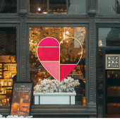 Modern hartpaneel venster sticker voor Valentijnsd