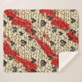 Modern Hartpatroon met Script Achtergrond (10) Sherpa Deken (Voorkant (horizontaal))
