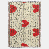 Modern Hartpatroon met Script Achtergrond (11) Deken (Voorkant Verticaal)