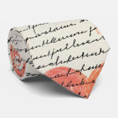 Modern Hartpatroon met Script Achtergrond (14) Stropdas (Opgerold)