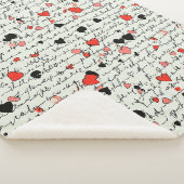 Modern Hartpatroon met Script Achtergrond (16) Sherpa Deken (3/4)