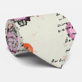 Modern Hartpatroon met Script Achtergrond (16) Stropdas (Opgerold)
