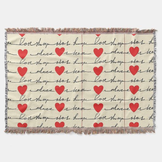 Modern Hartpatroon met Script Achtergrond (20) Deken (Voorkant)