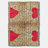 Modern Hartpatroon met Script Achtergrond (3) Deken (Voorkant Verticaal)