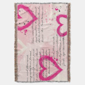 Modern Hartpatroon met Script Achtergrond (9) Deken (Voorkant Verticaal)