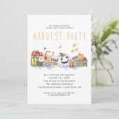 Modern Harvest Dinner Party Invitation Feestdagenkaart (Staand voorkant)