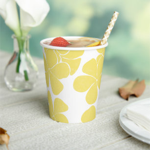 Modern Hawaiian Print model Plumerias Papieren Bekers