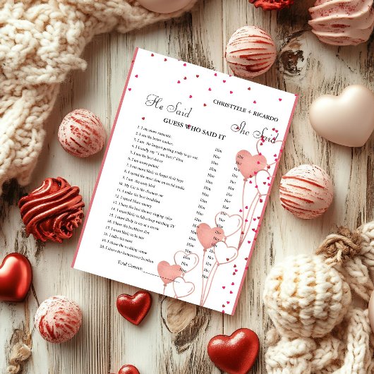 Modern He dit qu'elle a dit carte de jeu de douche