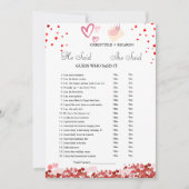 Modern He dit qu'elle a dit carte de jeu de douche (Devant)