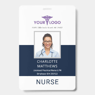 Modern Health Company Werknemerslogo en foto-ID Badge