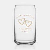 Modern Heart 10th Wedding Anniversary Personalized Blikvorm Glas (Voorkant)