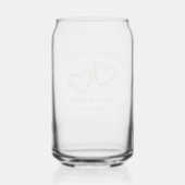 Modern Heart 10th Wedding Anniversary Personalized Blikvorm Glas (Achterkant)