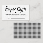 Modern Heart Baby shower Luier Raffle ticket Informatiekaartje (Voorkant / Achterkant)