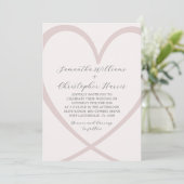 Modern Heart Blush Pink Wedding Kaart (Staand voorkant)