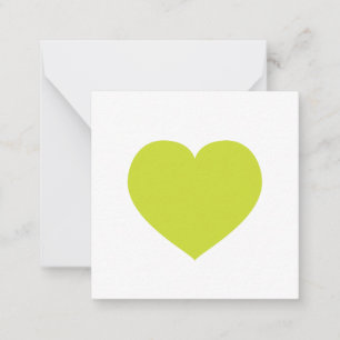 Modern Heart Gift Label Love Note Lime Green Notitiekaartje