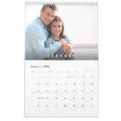 Modern Heart Minimal Custom Family Photo Grid Kalender (Jan 2026)