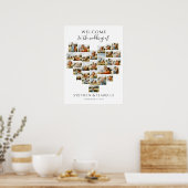 Modern Heart Photo Collage Wedding Welcome Poster (Keuken)
