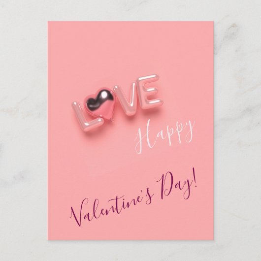  MODERN  HEART PINK VALENTINES DAY   BRIEFKAART (Voorkant)