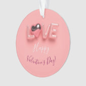  MODERN  HEART PINK VALENTINES DAY   ORNAMENT (voorkant)