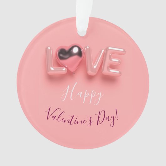  MODERN  HEART PINK VALENTINES DAY   ORNAMENT (voorkant)