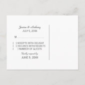 Modern Heart RSVP Briefkaart, Roze Uitnodiging Briefkaart (Achterkant)